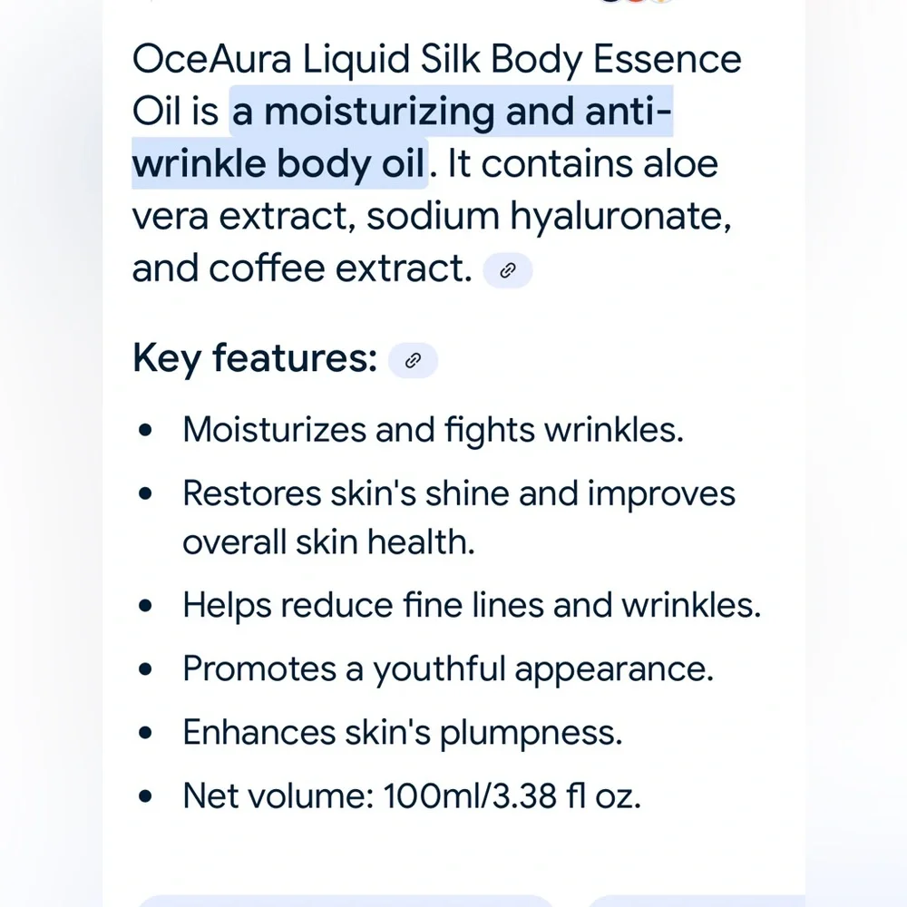NIP OceAura Liquid Silk Body Essence Oil